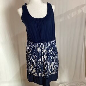 DKNY Navy and cream Sleeveless Dress size US M